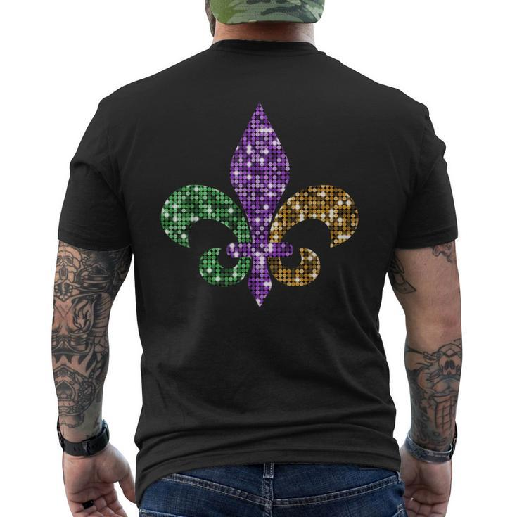 Fleur De Lis Mardi Gras Symbol Louisiana Carnival New Orlean Men's T-shirt Back Print