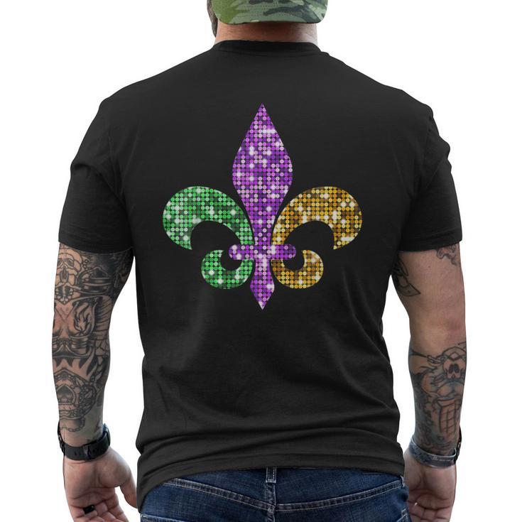 Fleur De Lis Mardi Gras Symbol Louisiana Carnival New Orlean Men's T-shirt Back Print