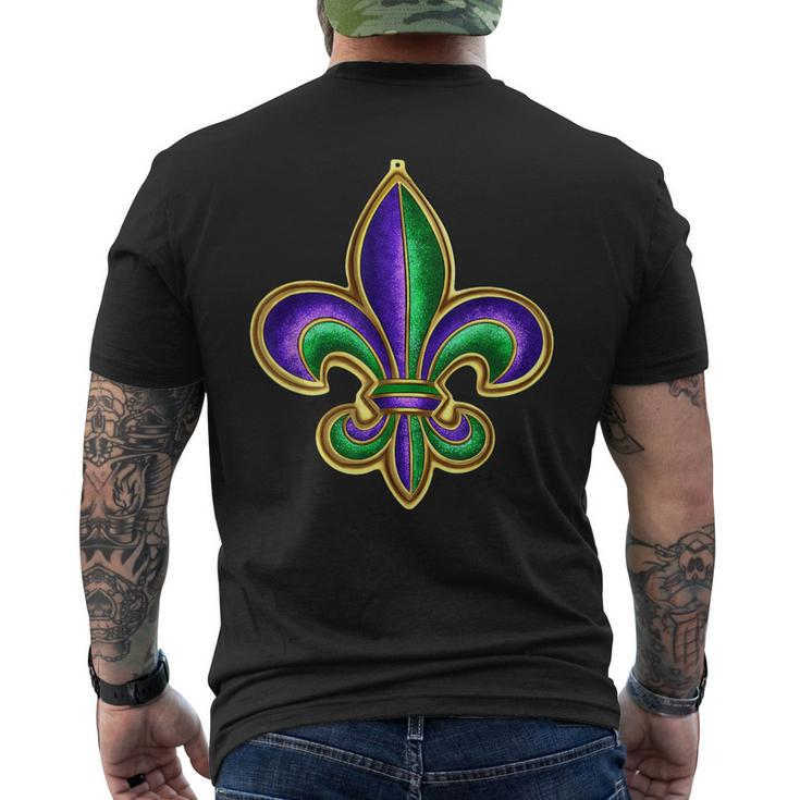 Fleur De Lis New Orleans Carnival Costume Outfit Mardi Gras Men's T-shirt Back Print
