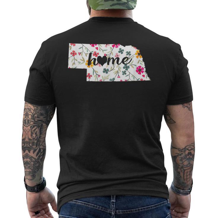 Floral Nebraska Home Men's T-shirt Back Print