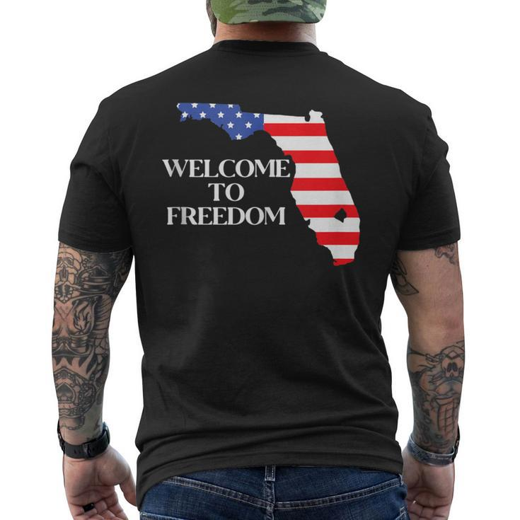 Florida American Flag Welcome To Freedom Men's T-shirt Back Print