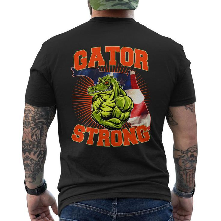 Florida State Gator Strong Usa Flag Mens Back Print T-shirt