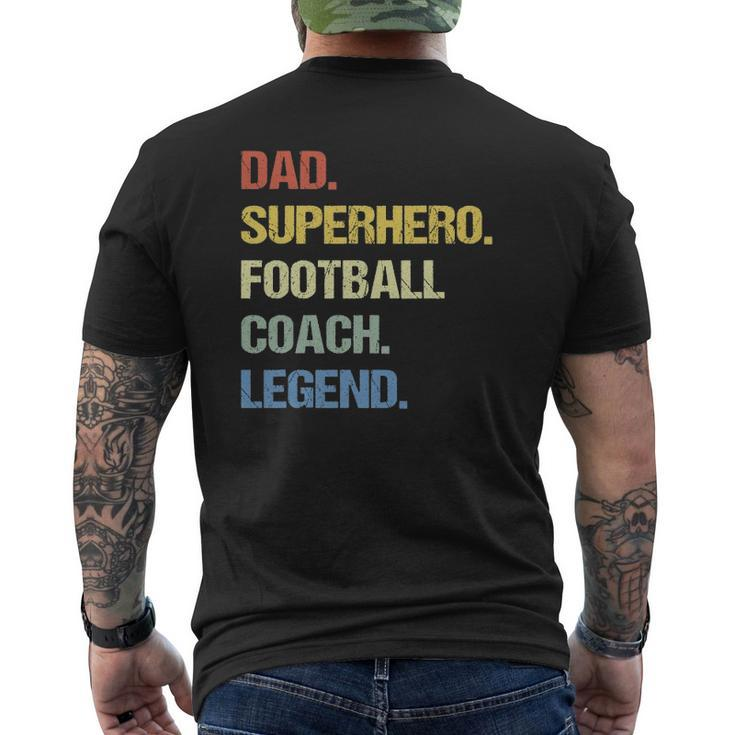 Football Coach Dad Superhero Football Coach Legend Mens Back Print T-shirt