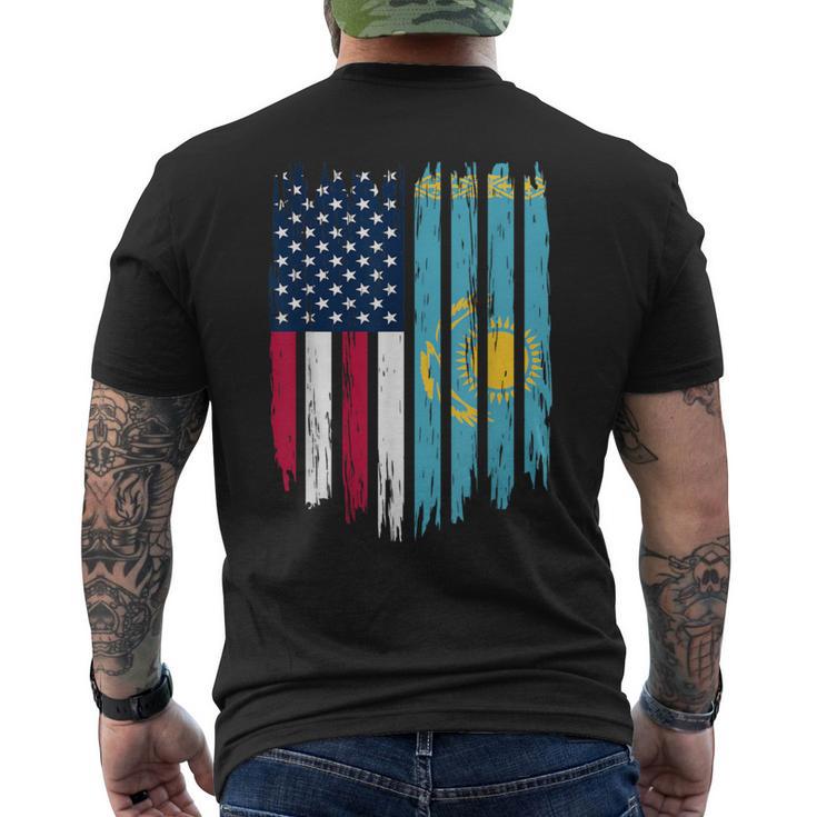 Foreigner Immigrant Usa United States Kazakhstan Flag Men's T-shirt Back Print