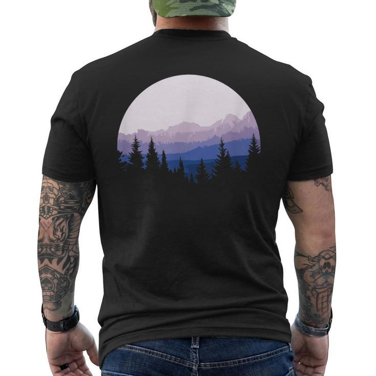 Forest Scene Mountain Silhouette Men's T-shirt Back Print