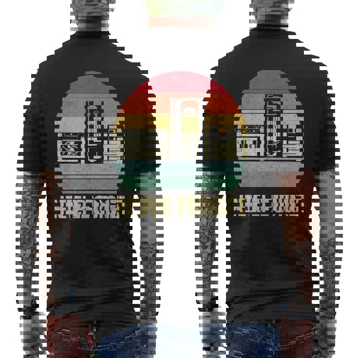 Never Forget Audio Cassette 70S 80S 90S  Camiseta Hombre Estampado Espalda