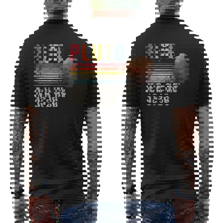 Never Forget Pluto Estilo Retro Divertido Espacio Divertido Ciencia Divertida Camiseta Hombre Estampado Espalda