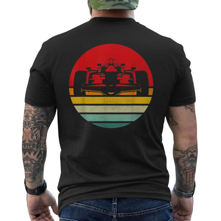 Formula Racing Retro 70S Vintage Silhouette Car Racing Fan Men's T-shirt Back Print