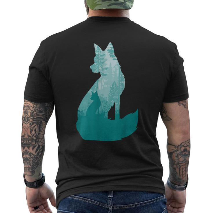 Fox Silhouette In The Forest Animal Hunter Hunting Men's T-shirt Back Print