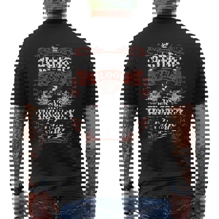 Franks Blood Runs Through My Veins Vintage Family Name Men's T-shirt Back Print