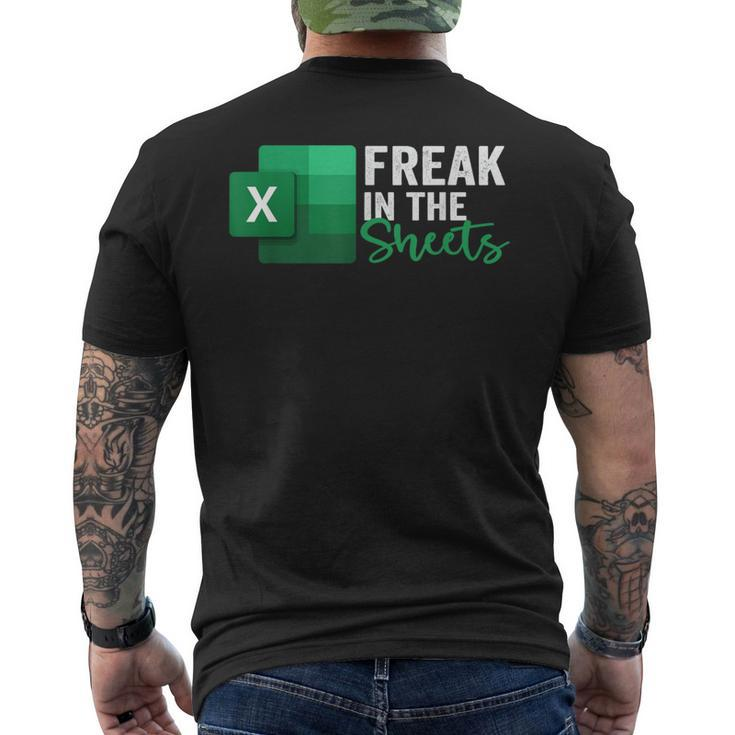 Freak In The Sheets Accountant Spreadsheet Excel Men's T-shirt Back Print