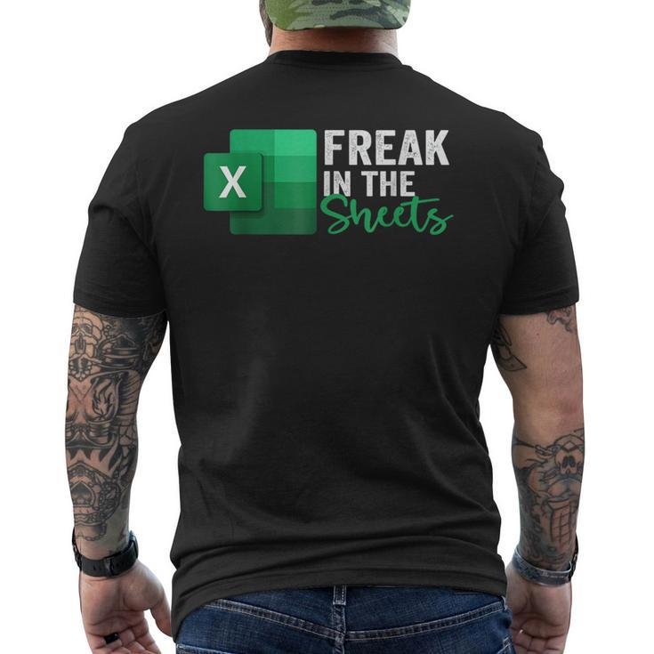 Freak In The Sheets Spreadsheet Excel Lover Accountant Men's T-shirt Back Print