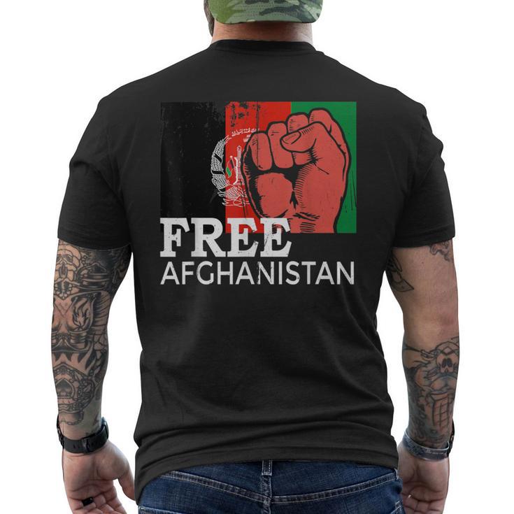 Free Afghanistan Afghan Flag United State Veteran Support Men's T-shirt Back Print