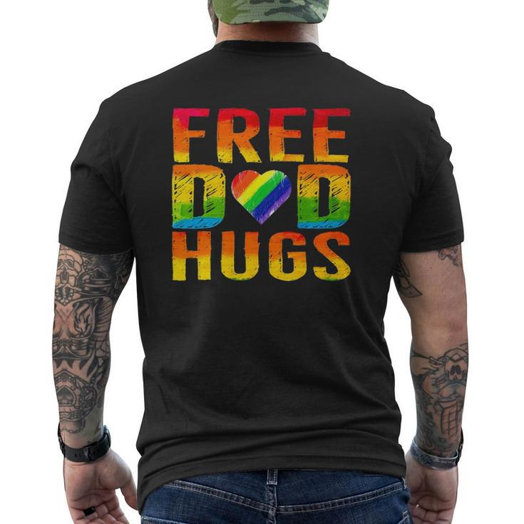 Free Dad Hugs Lgbtq Gay Pride Parades Rainbow For Dad Mens Back Print T-shirt