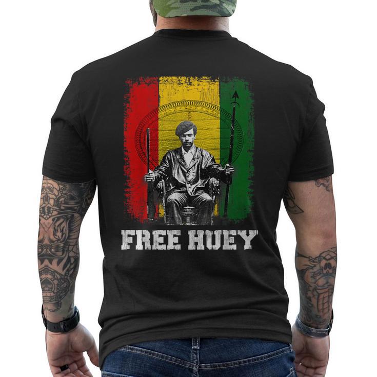 Free Huey Black History & African Roots Afro Empowerment Men's T-shirt Back Print