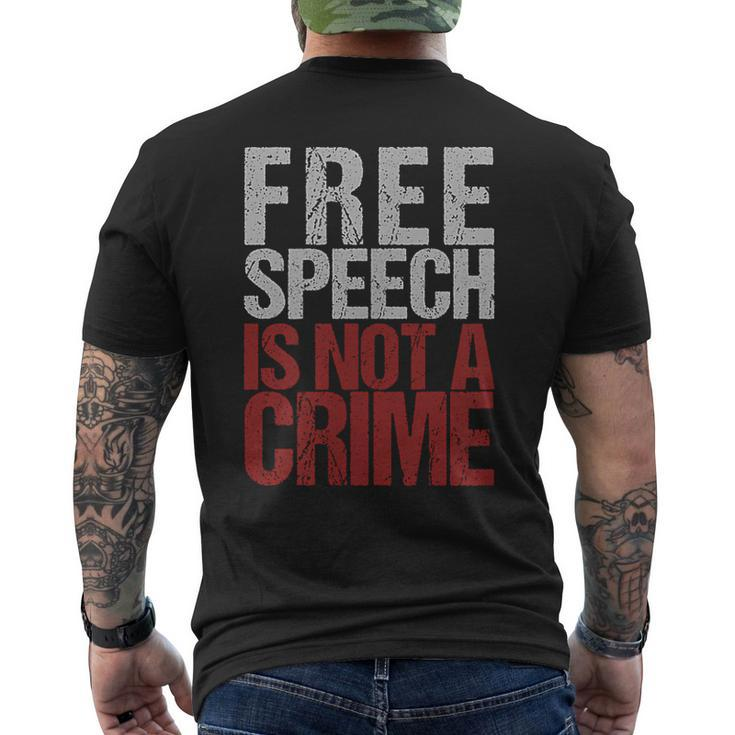 Free Speech Is Not A Crime Usa Patriotism Men's T-shirt Back Print