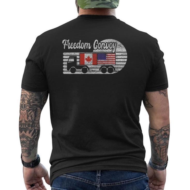 Freedom Convoy 2022 Canadian Trucker Tees Maple Leaf Mens Back Print T-shirt