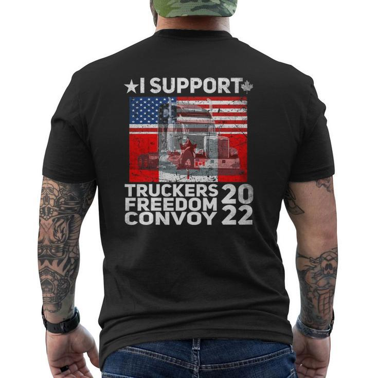 Freedom Convoy 2022 In Support Of Truckers Let's Go Mens Back Print T-shirt