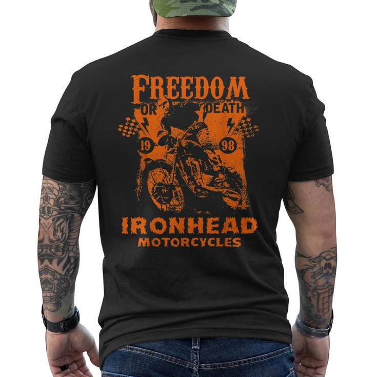 Freedom Or Death Ironhead Motorcycles Bike Riding Men's T-shirt Back Print