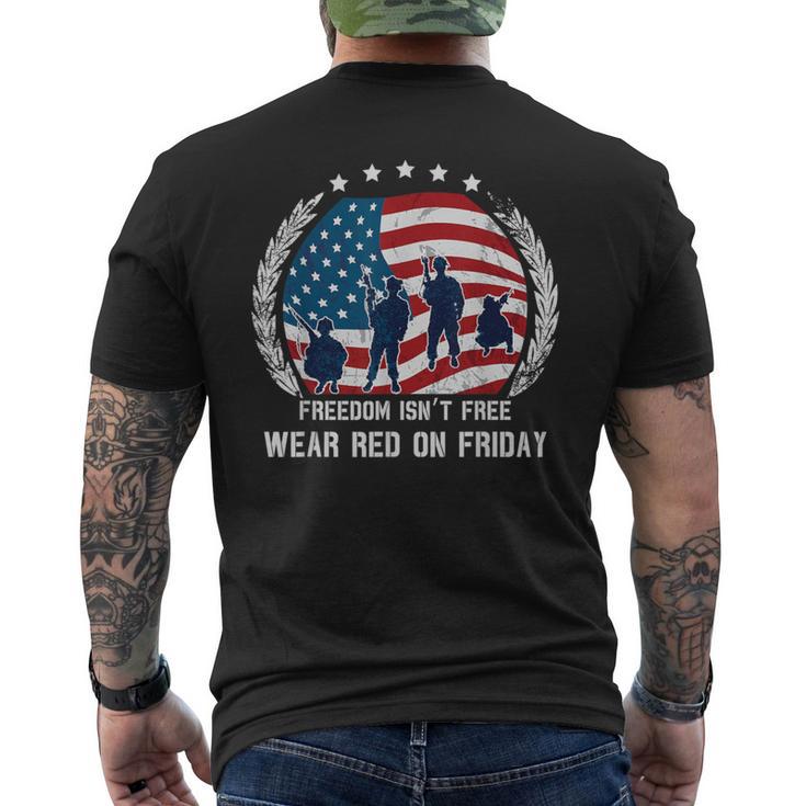 Freedom Isn't Free Wear Red On Friday Military Men's T-shirt Back Print