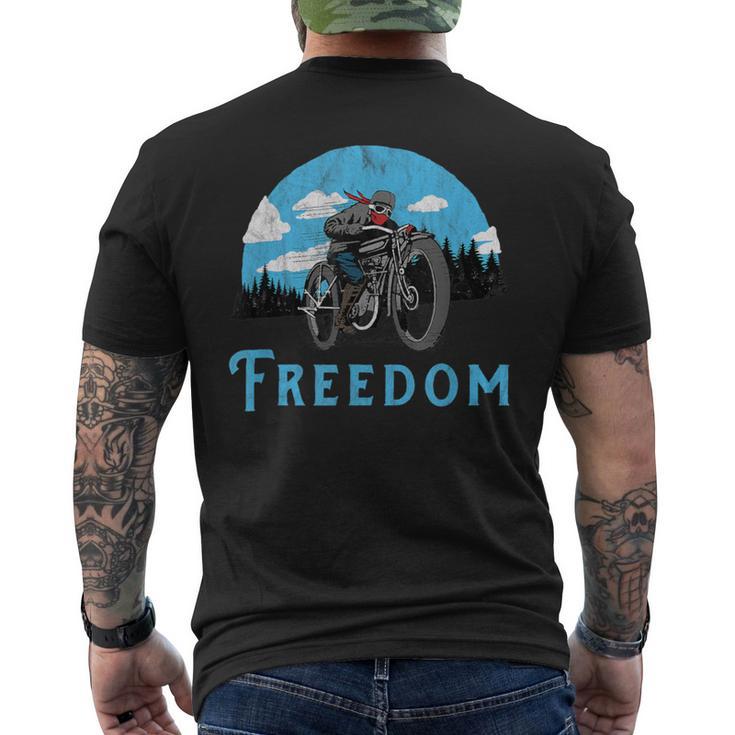 Freedom Old School Motorcycle Rider Retro Men s T shirt Back Print Monsterry