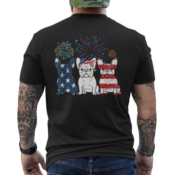 French Bulldog American Flag 4Th Of July Independence Day Men's T-shirt Back Print