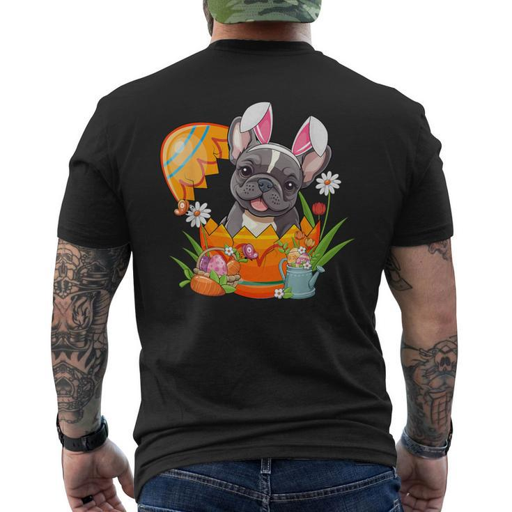 French Bulldog Rabbit Ears Easter Egg Pet Owner Women Men's T-shirt Back Print