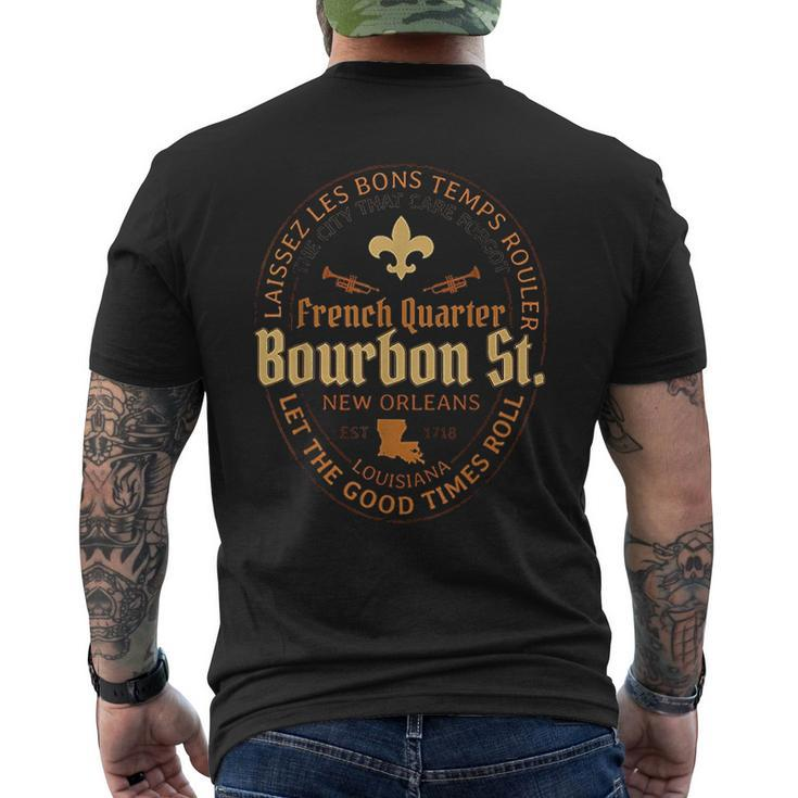 French Quarter Bourbon St New Orleans Souvenir Mens Back Print T-shirt