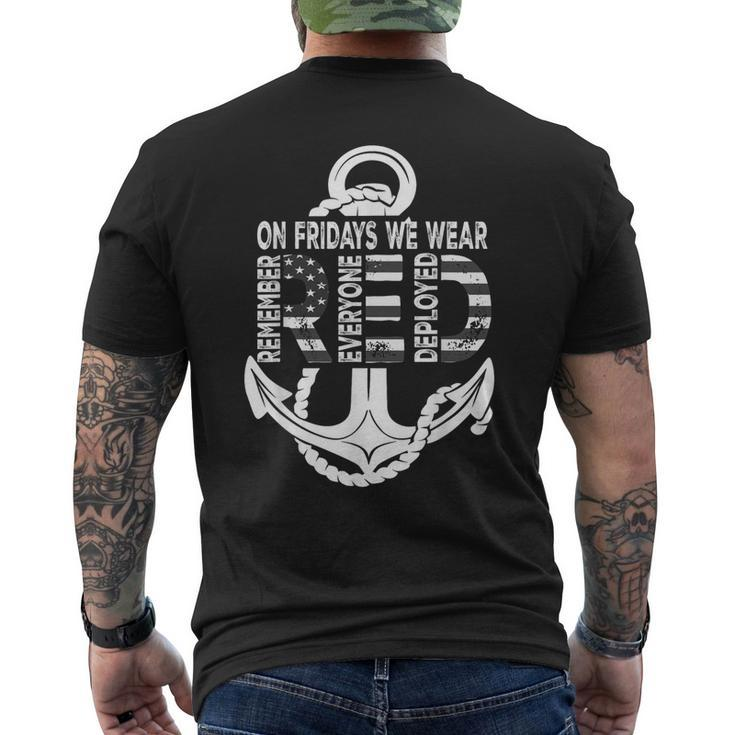 On Fridays We Wear Red Remember Everyone Deployed Navy Men's T-shirt Back Print