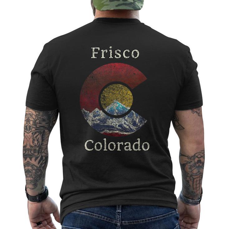 Frisco Colorado Flag Styled Mountain Men's T-shirt Back Print