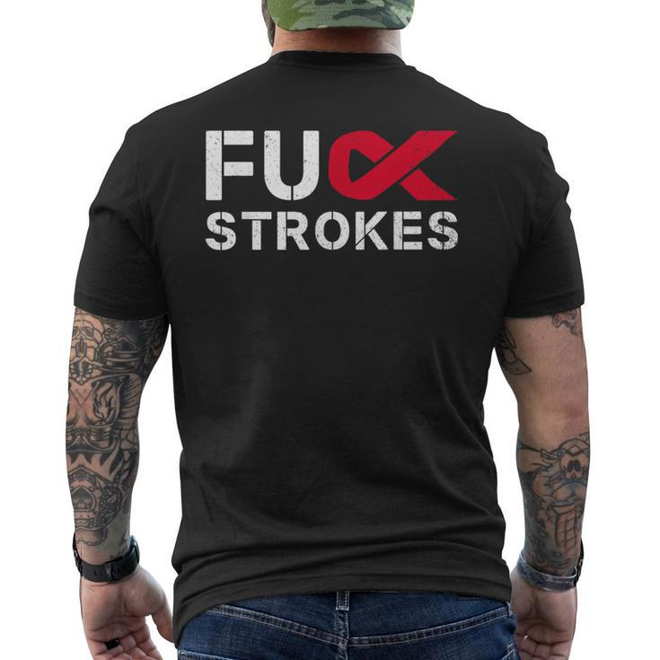 Fuck Strokes Fu Survivor Stroke Awareness Month Red Ribbon Men's T-shirt Back Print