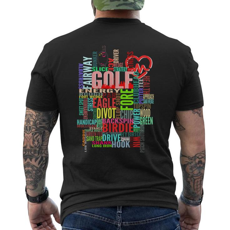 Fun Golf Words Golf Addict Golf Lover Men's T-shirt Back Print