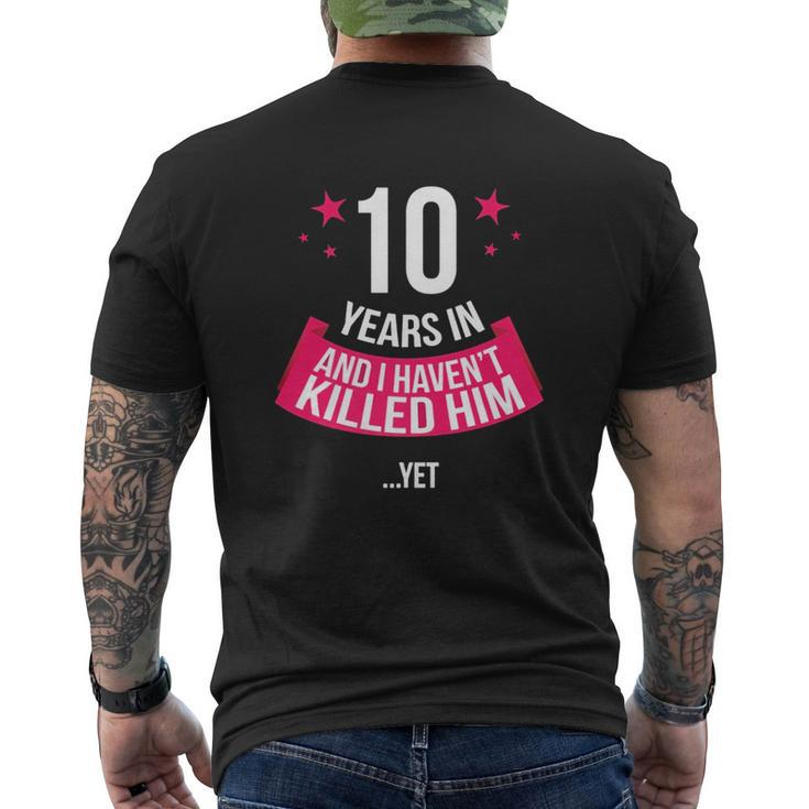 10Th Wedding Anniversary Wife T-Shirt 10 Years In Mens Back Print T-shirt