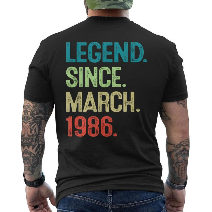38 Year Old Vintage March 1986 38Th Birthday Men's T-shirt Back Print