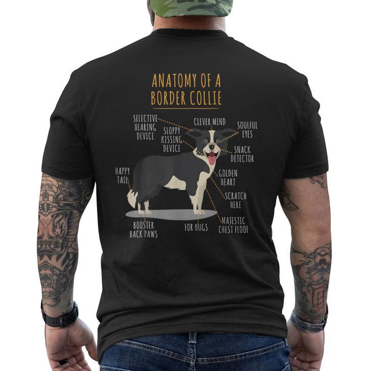 Anatomy Of A Border Collie Intelligent Dog Breed Men's T-shirt Back Print