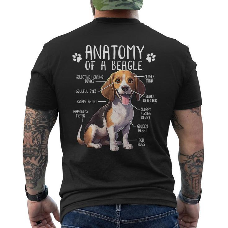 Beagle Anatomy Of A Beagle Dog Owner Cute Pet Lover Men's T-shirt Back Print