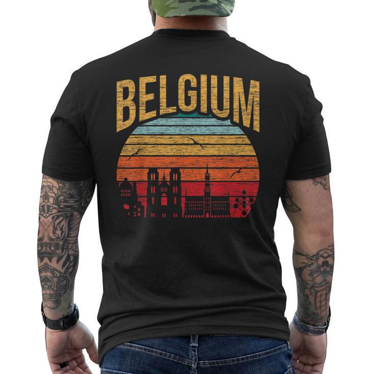 Belgium Flag Roots From Usa Belgium Men's T-shirt Back Print