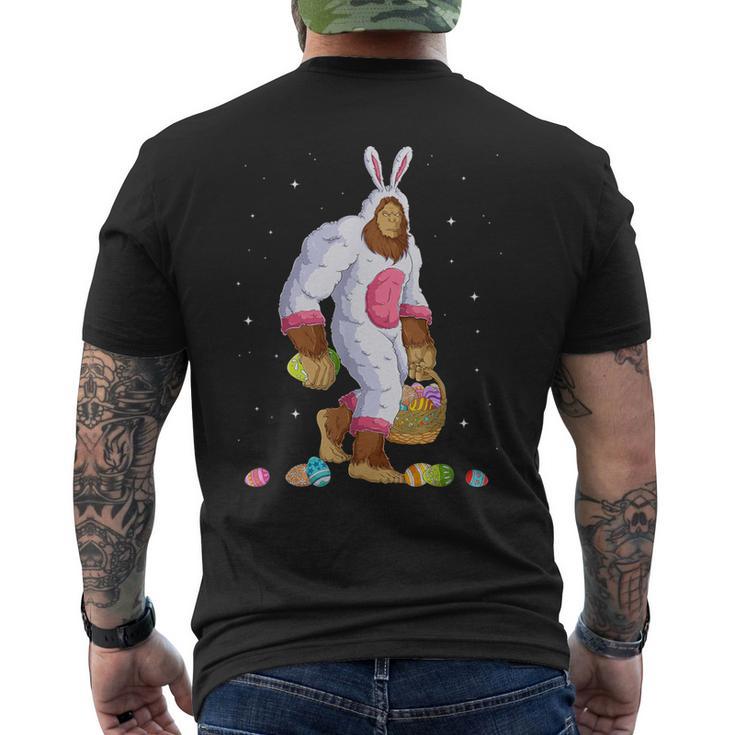 Bigfoot Sasquatch Happy Easter Bunny Eggs Men's T-shirt Back Print