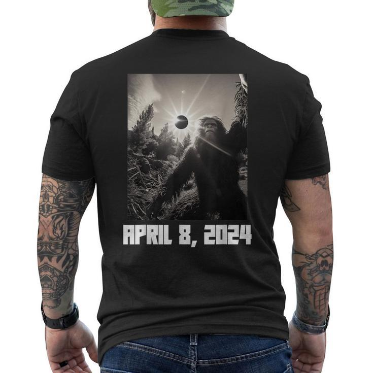Bigfoot Sasquatch Total Solar Eclipse 2024 Men's T-shirt Back Print