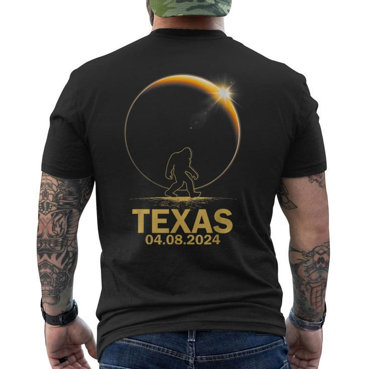 Bigfoot Total Solar Eclipse 4082024 Texas Men's T-shirt Back Print