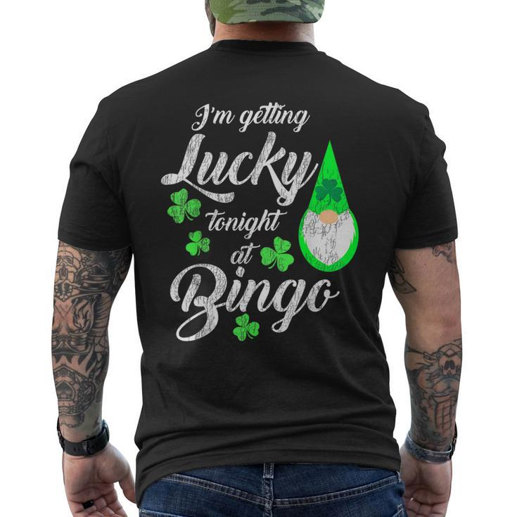 Bingo St Patrick's Day Gnome Getting Lucky At Bingo Men's T-shirt Back Print