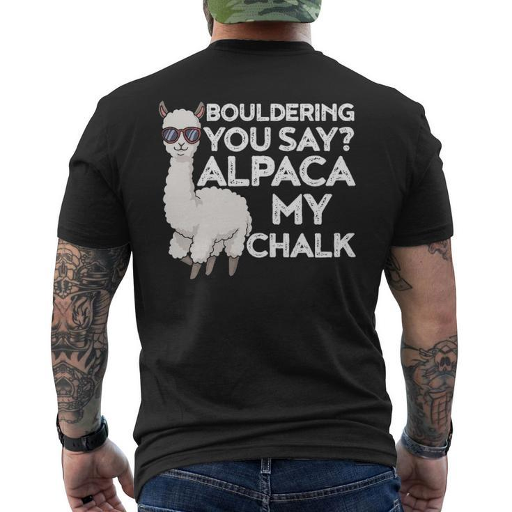 Bouldering Alpaca Cute Alpaca Rock Climber Men's T-shirt Back Print