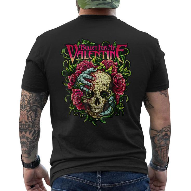 Bullet My Valentine Skull Roses And Red Blood Horror Men's T-shirt Back Print
