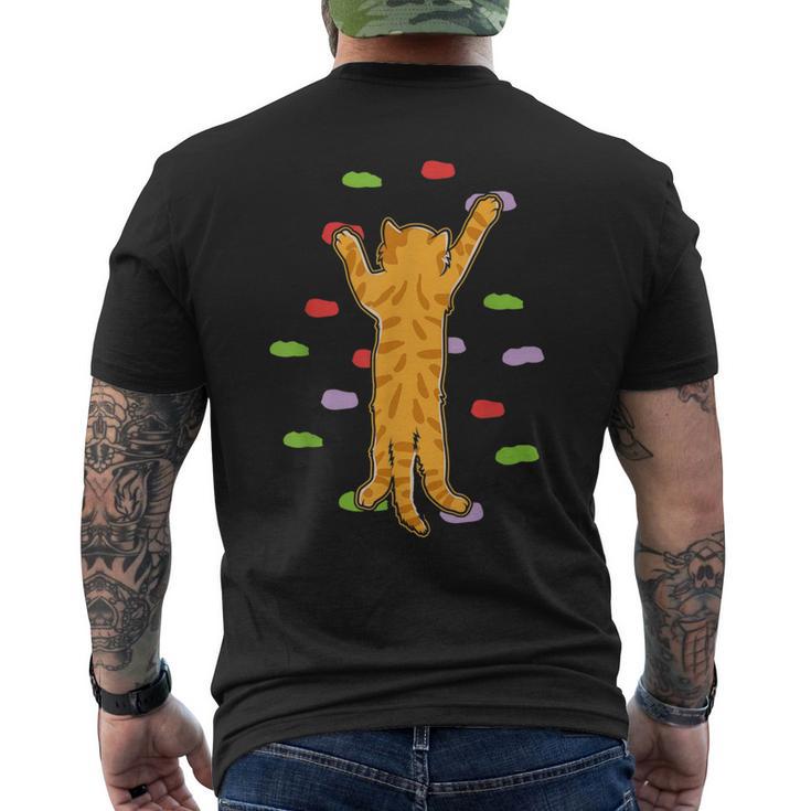 Climbing Orange Cat Bouldering Climbing T-Shirt mit Rückendruck