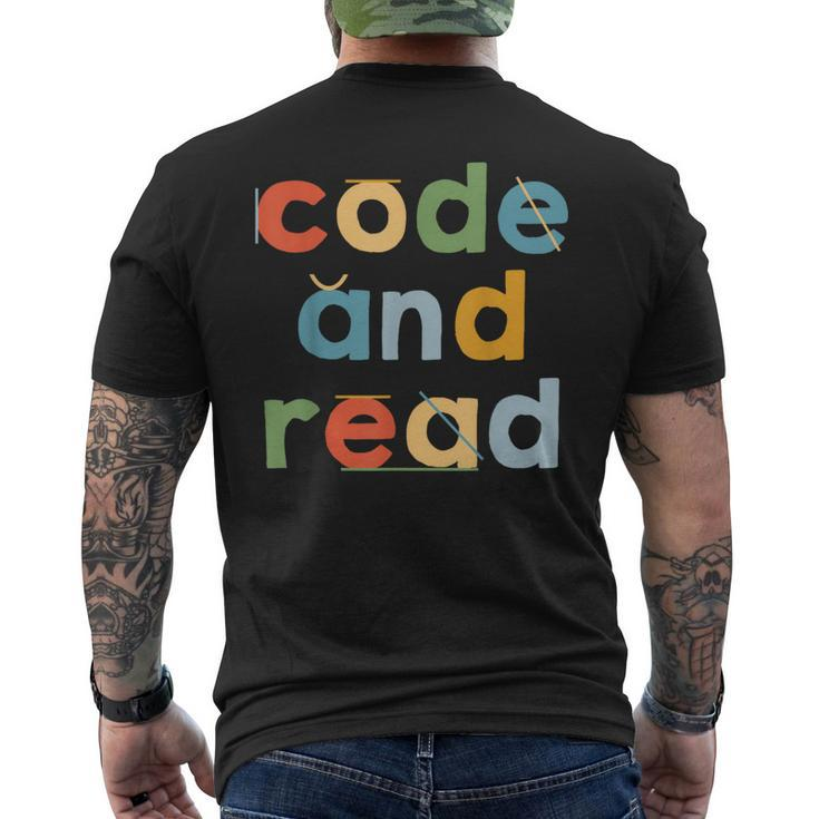 Code And Read Dyslexia Learning Disability Dyslexic Men's T-shirt Back Print