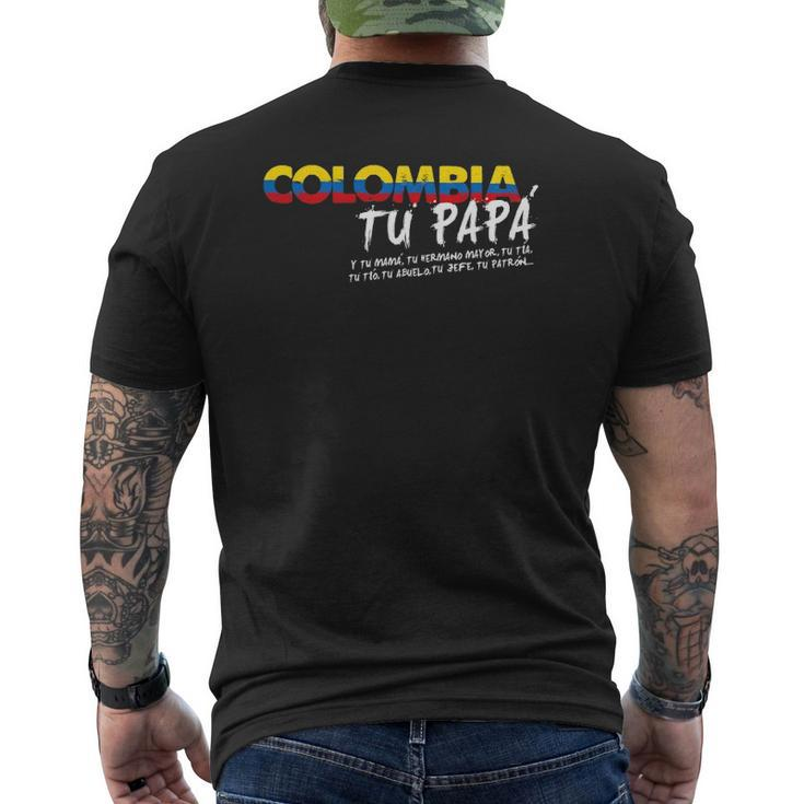 Colombian Tu Papa Pride Spanish Mens Back Print T-shirt
