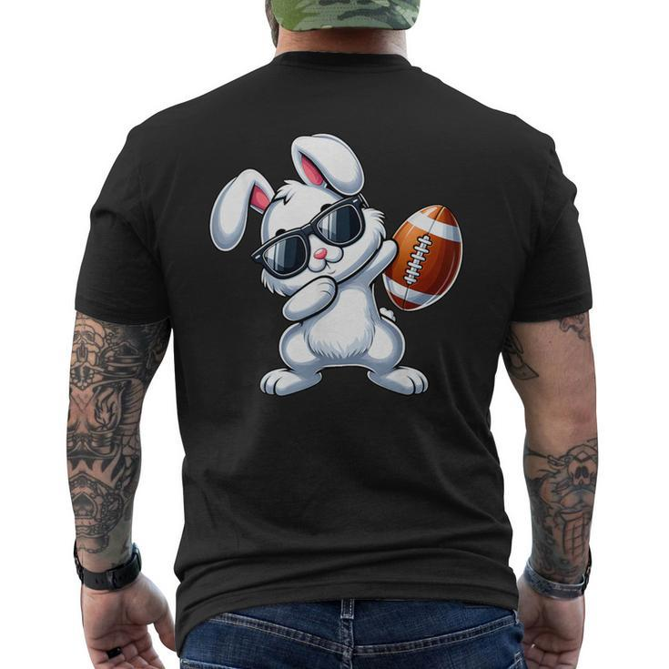 Dabbing Bunny Playing Football Easter Day Boys Girls Men's T-shirt Back Print