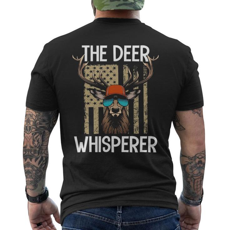 Deer Whisperer Awesome Hunter Usa Flag Buck Hunting Men's T-shirt Back Print
