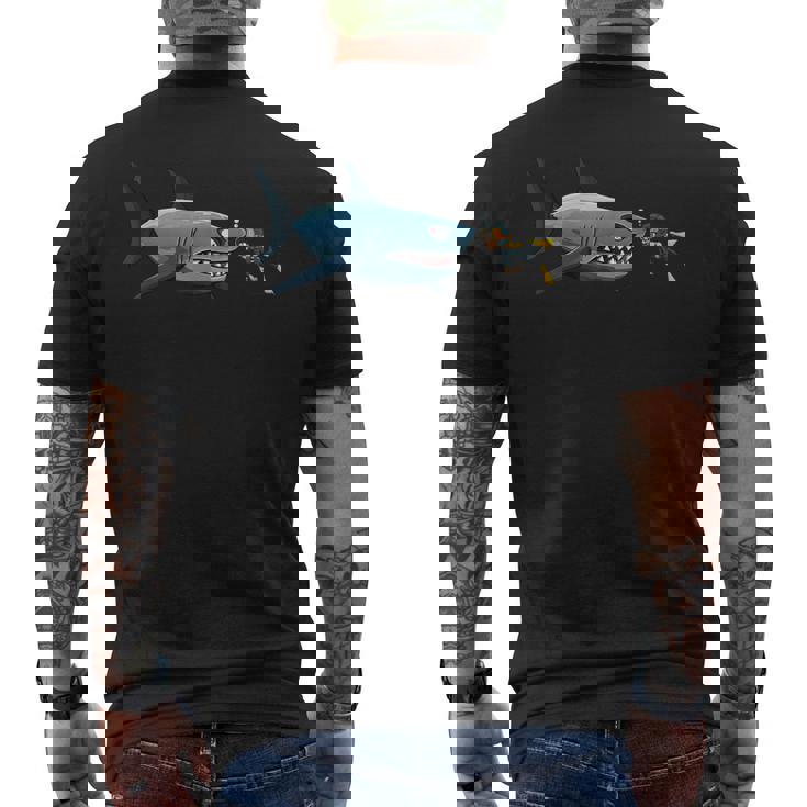 Diving Scuba Diving Deep Sea Diver Shark Novelty Men's T-shirt Back Print