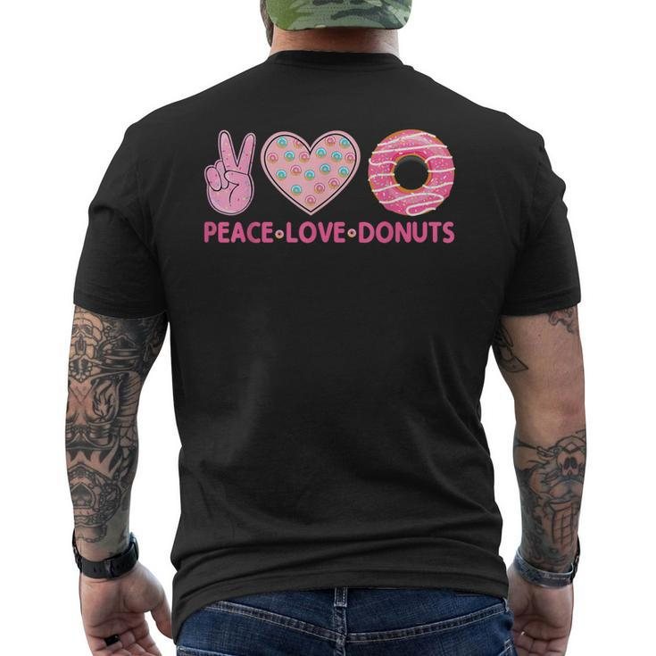 Doughnut Donut Lover Peace Love Donuts Themed Men's T-shirt Back Print